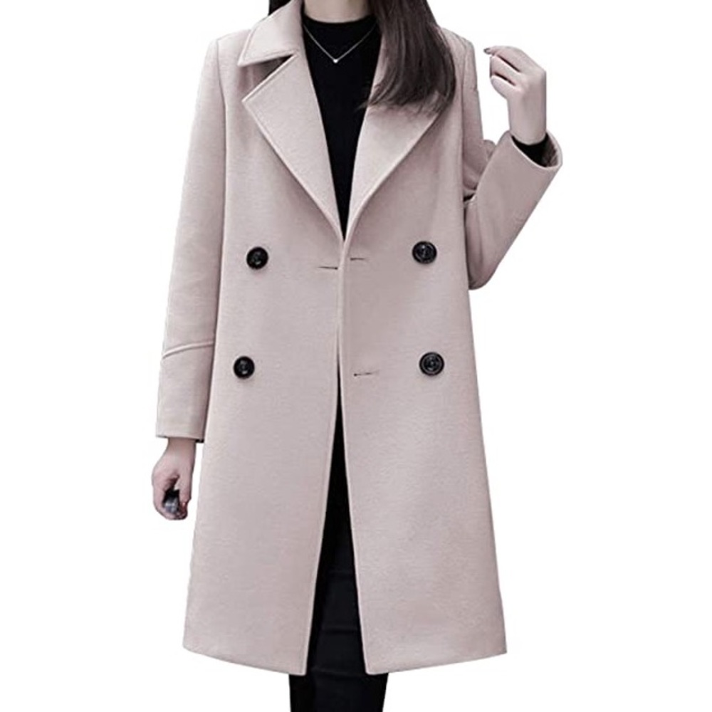 NWOT Cream/Off WhiteFaux Wool Trench Coat